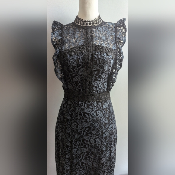 EUC...Beautiful Zara Guipure Lace Dress (with whimsy/goth vibes)  Size Small - Picture 6 of 13